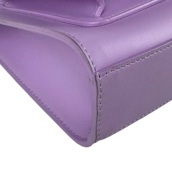 BURBERRY Handbag Shoulder Bag Purple Leather/Silvertone - Picture 6 of 13